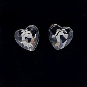 Black Smoky Heart Crystal Earrings
